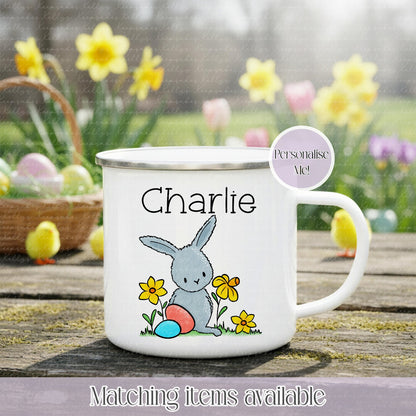 Personalised Cute Easter Bunny Mug - Enamel Mug - Ceramic Mug - Easter Bunny - Gift for him - Gift for her - Easter Gift