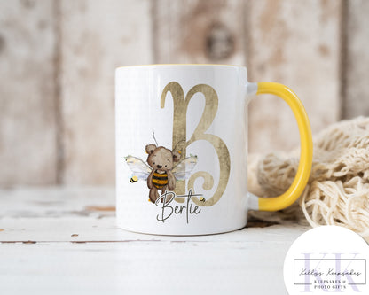 Teddy bumble bee personalised mug- 11oz ceramic mug- custom name mug