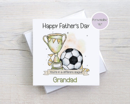 Father’s Day Football Card – You’re in another league - Doodle Football Card – Funny Dad Card – Multiple Colour Options