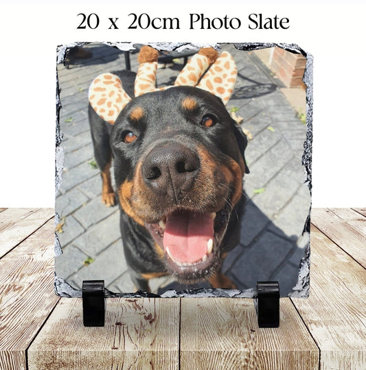 Square photo slate - photo keepsakes- photo gift - 15cm or 20cm