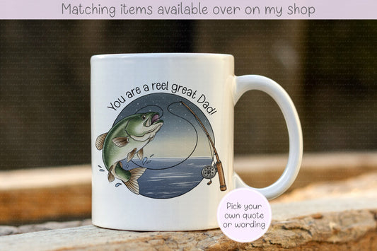 Reel great dad fishing personalised mug- grandad - father's day - fishing gift- gift for him