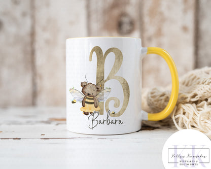 Teddy bumble bee personalised mug- 11oz ceramic mug- custom name mug