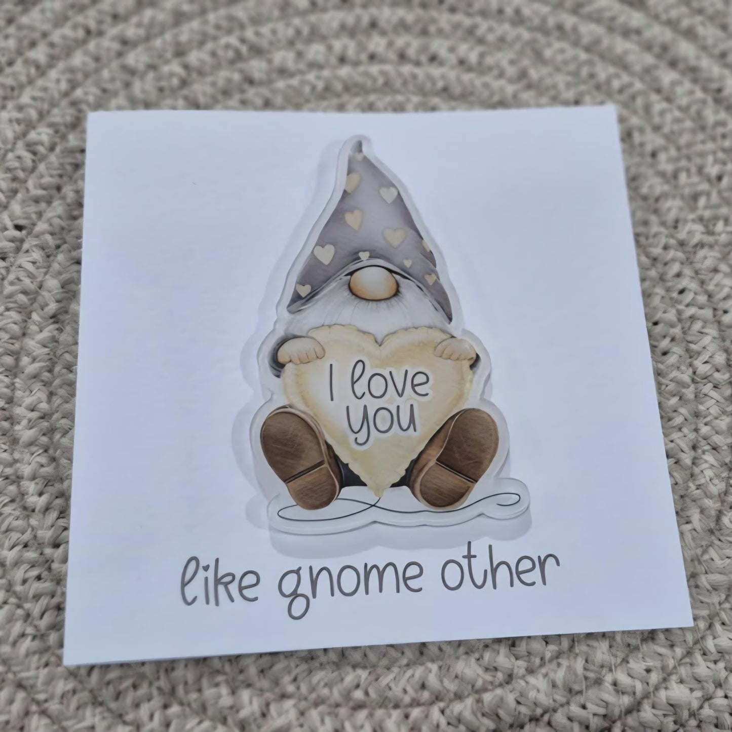 Valentines Gonk Valentine's Day Card - Magnet and Decoration Option - Multi Colours to choose - love you like gnome other