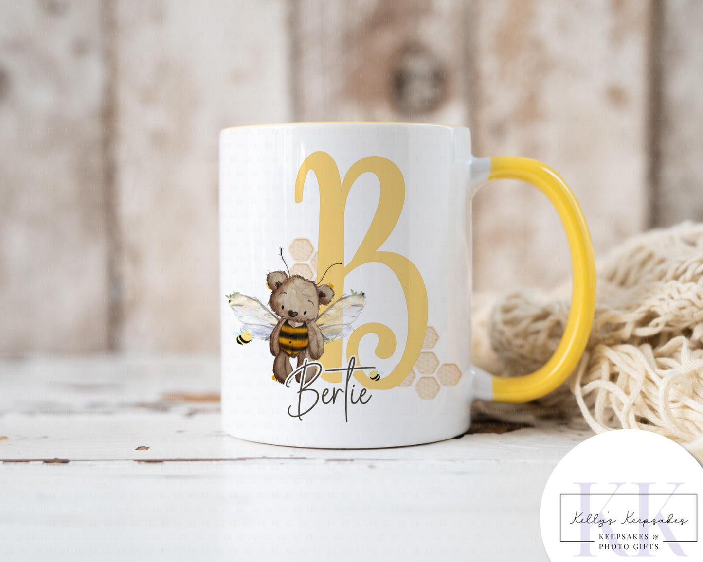 Teddy bumble bee personalised mug- 11oz ceramic mug- custom name mug