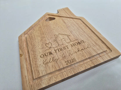 First home/new house personalised chopping board - engraved custom wooden board - new home gift