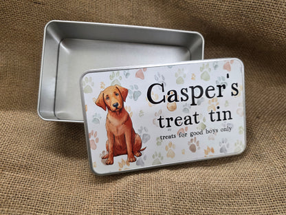 Dog Treat Personalised tin - for good boys only - 88 Dog Designs
