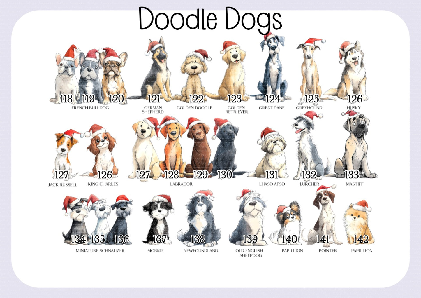 Personalised Dog Illustration Stocking - Christmas Stocking for pets - various breeds ans colours - custom Santa sack for pets