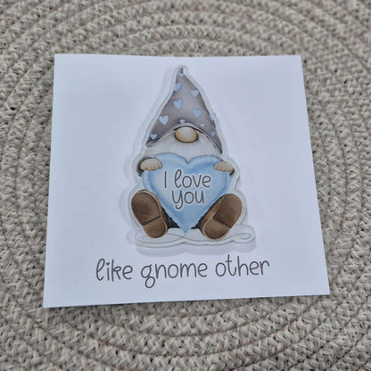 Valentines Gonk Valentine's Day Card - Magnet and Decoration Option - Multi Colours to choose - love you like gnome other