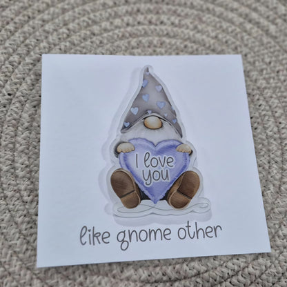 Valentines Gonk Valentine's Day Card - Magnet and Decoration Option - Multi Colours to choose - love you like gnome other
