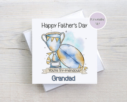 Father’s Day Rugby Card – You’re trymendous - Doodle Ruby Card – Funny Dad Card – Multiple Colour Options
