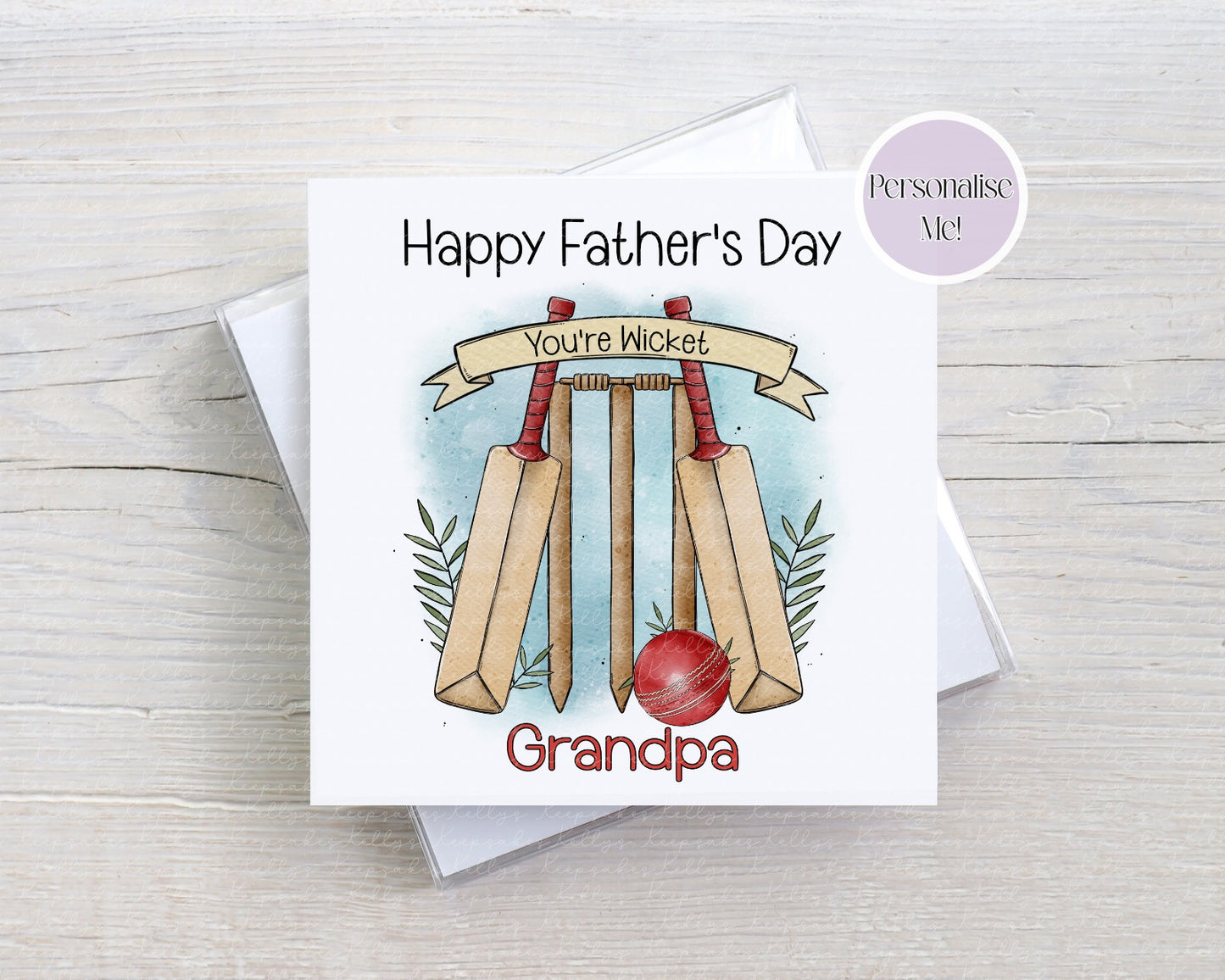 Father’s Day Cricket Card – You’re Wicket - Doodle Cricket Card – Funny Dad Card – Multiple Colour Options