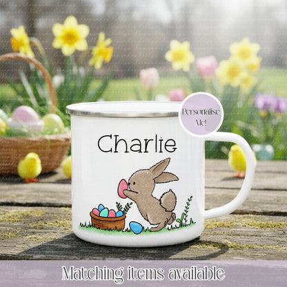 Personalised Cute Easter Bunny Mug - Enamel Mug - Ceramic Mug - Easter Bunny - Gift for him - Gift for her - Easter Gift