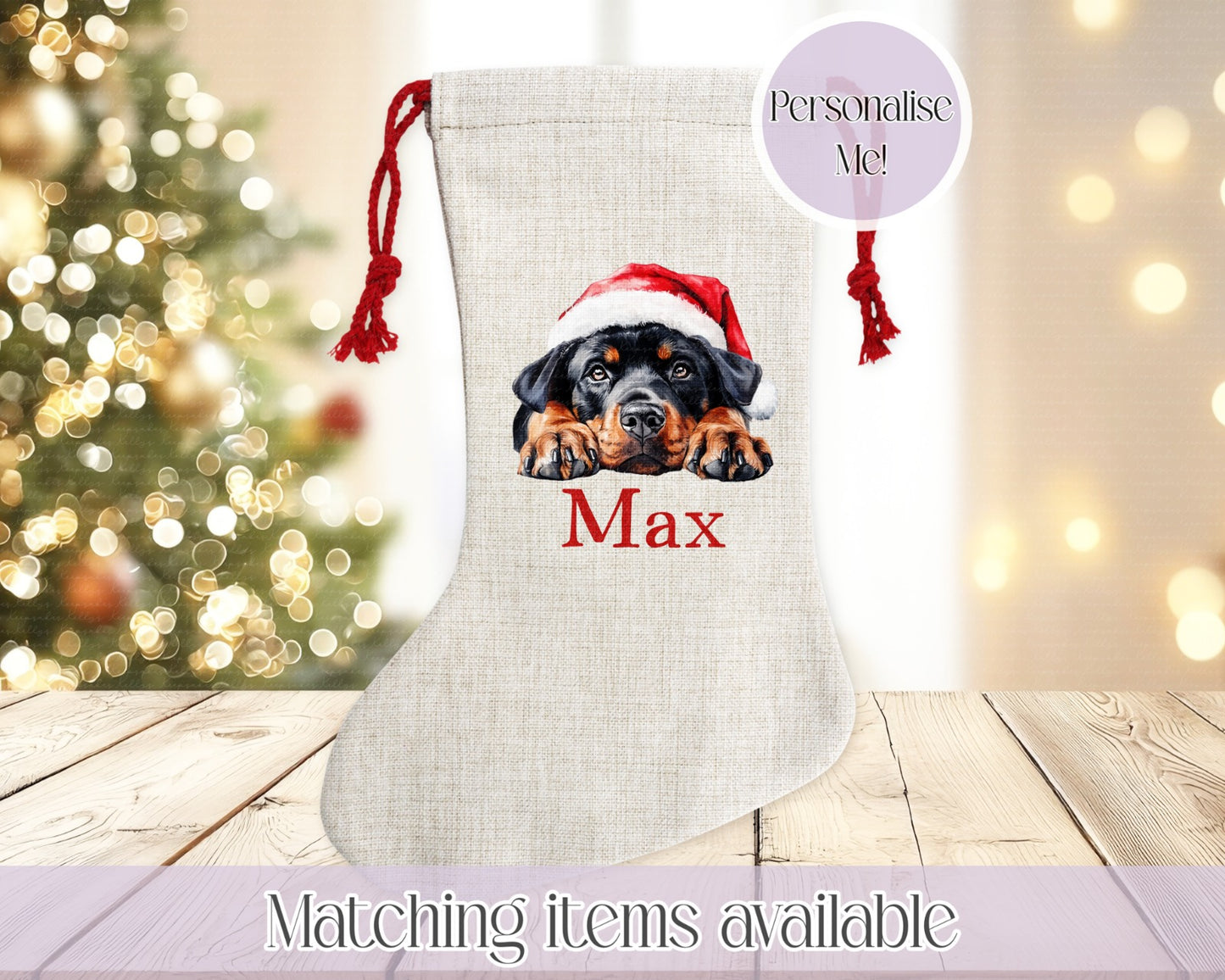 Personalised Dog Pet Stocking - Christmas Stocking for pets - various breeds ans colours - custom Santa sack for pets