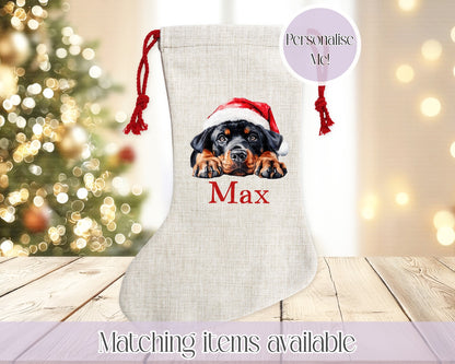 Personalised Dog Pet Stocking - Christmas Stocking for pets - various breeds ans colours - custom Santa sack for pets
