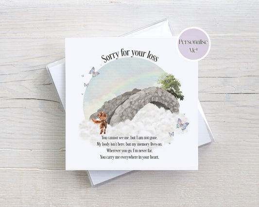 Pet Loss Memorial Card - Pet Loss - Custom Pet Loss Dog Card