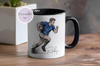 Rugby Player Male Personalised Mug - Ceramic 11oz Mug - Rugby Player Gift