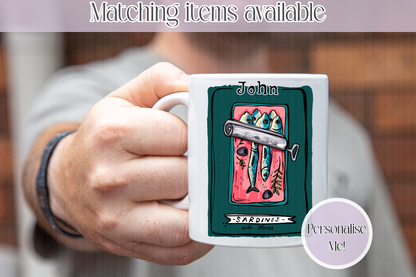 Sardine Design Personalised Mug - custom sardine mug - various designs