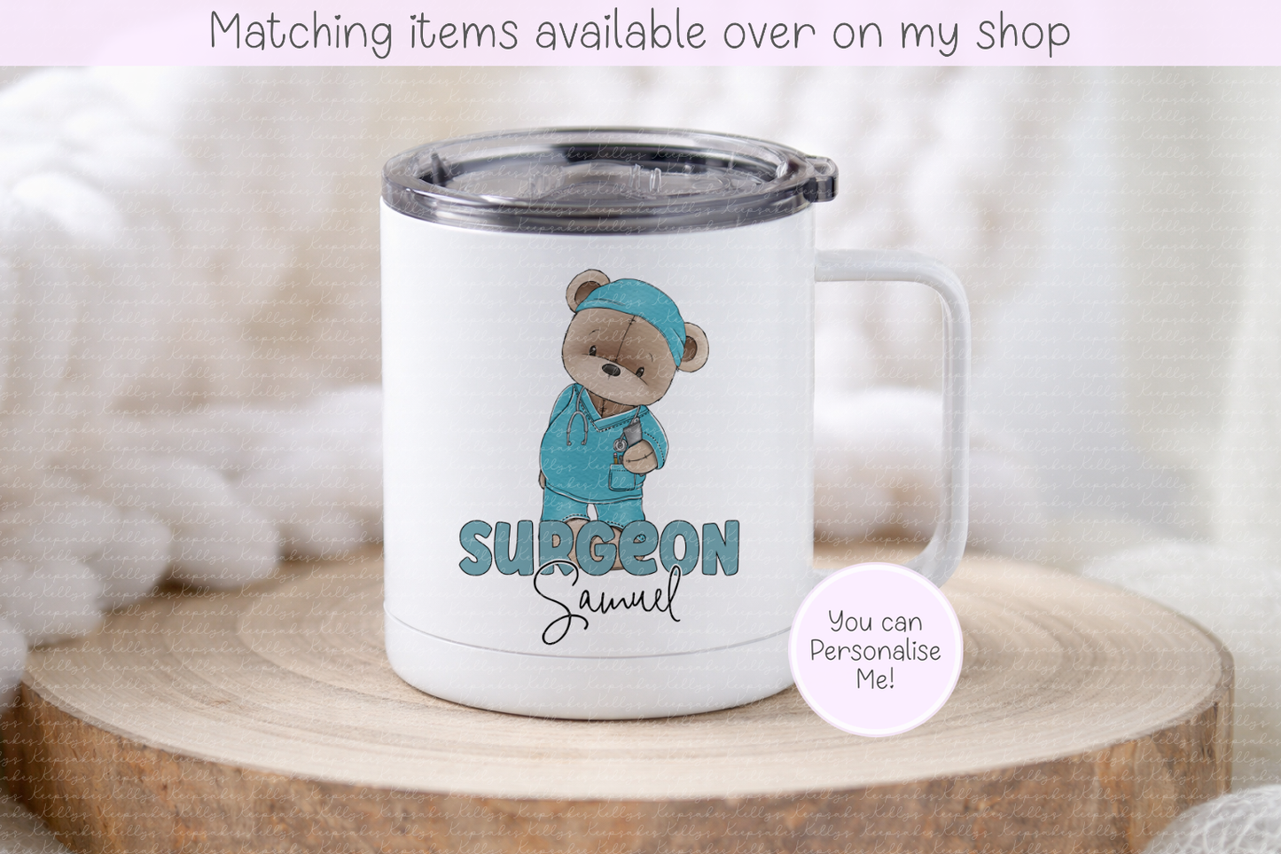 Personalised Teddy Doctor, Nurse or surgeon Mug - Custom NHS Keyworker Mug - Hospital Staff Gift - Medical Professional