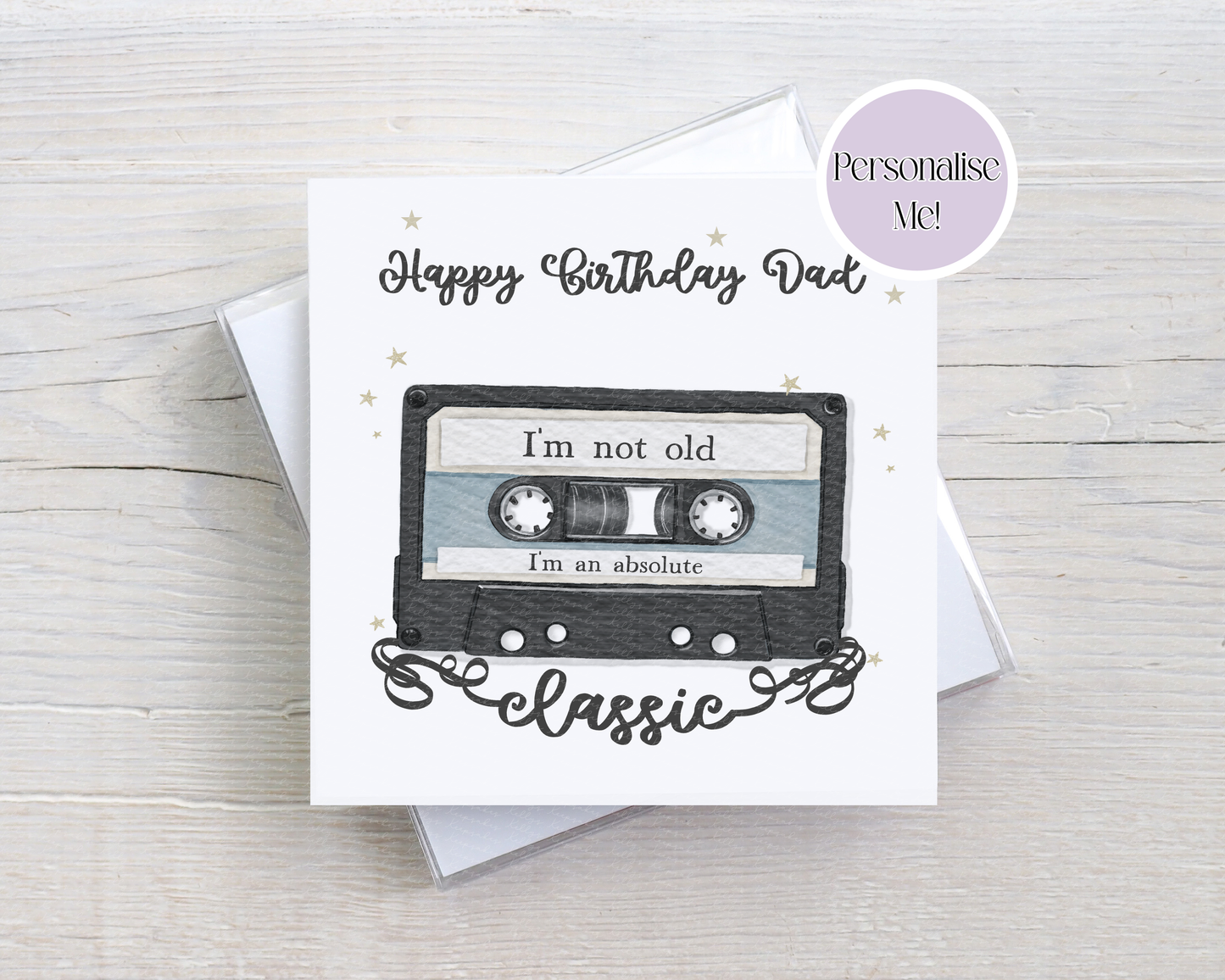 Retro Birthday Mixtape Personalised Card - I'm not old I'm a classic- Happy Birthday Personalised Card (Copy)