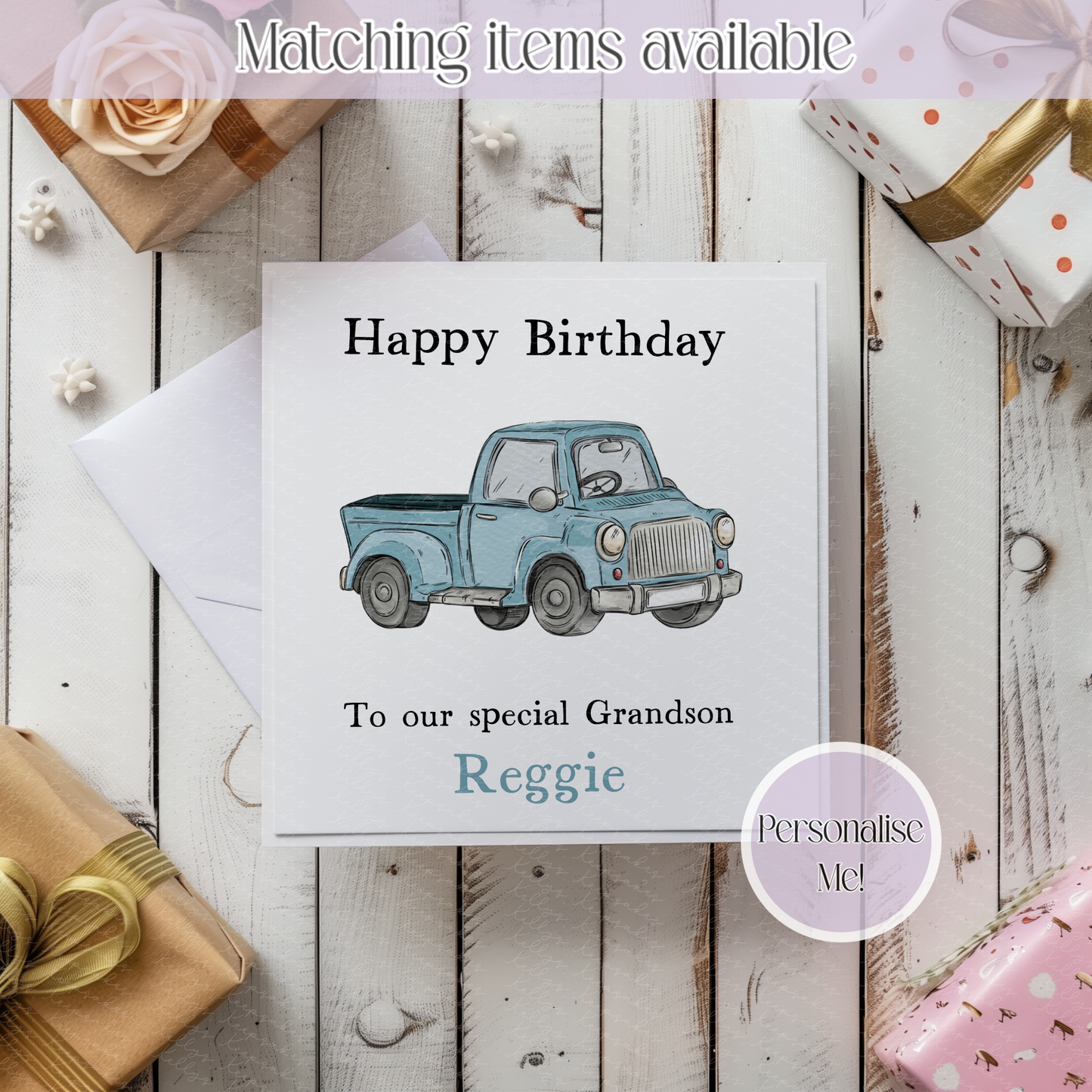 Personalised Transport Card - Custom Boat - Plane - Truck Card - Kids Card - Personalised Relation Card