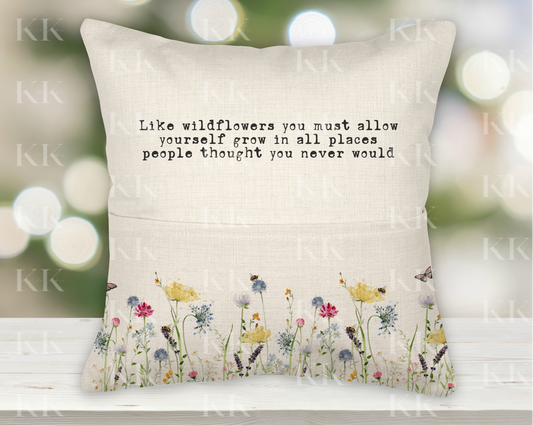 Personalised wildflower pocket cushion - book lover - personalised cushion