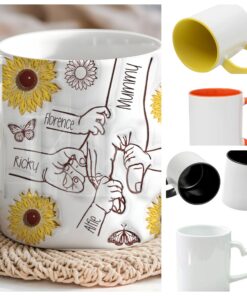 3D Effect Personalised You Hold Our Hands Mum/Nan Mug - Mothers Day - Mum Life- Sunflower