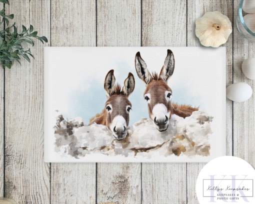 Donkey Kitchen Glass Chopping board - Worktop Saver - Kitchen Chopping Board - Country Kitchen - Farmhouse- Donkey Gift