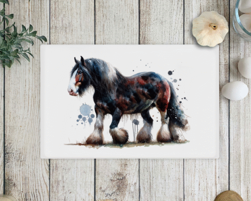 Shire Horse Inspired Glass Copping Board - Worktop Saver - Horse Lover - Kitchen Decor