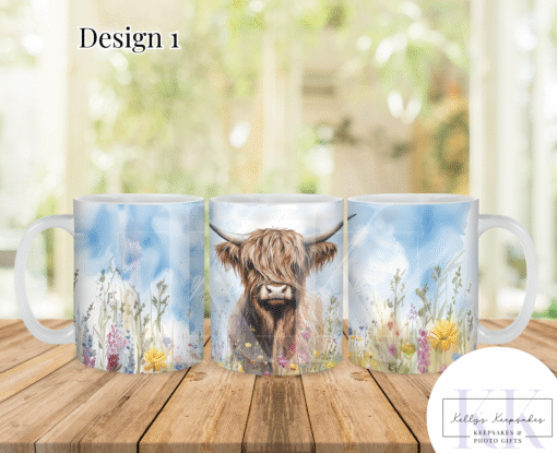 Watercolour Highland Cow Mug - Highland Coo - Farm Life