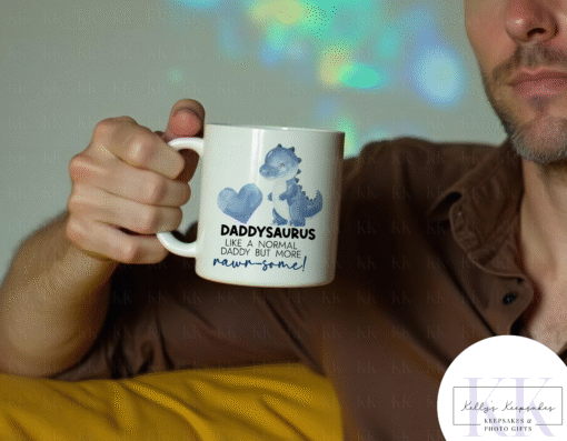 Daddysaurus Mug – Father’s Day Gift for Dad – Cute Dinosaur - rawrsome