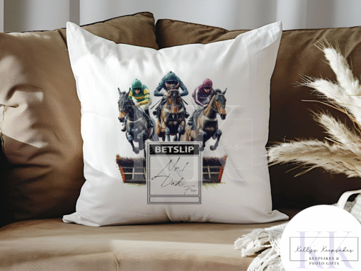 Horse Racing Personalised Cushion - Horse Races - Betting Slip - Racing Horse - Gift for him