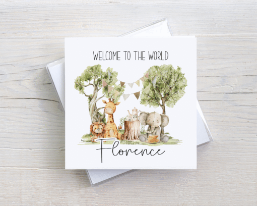 Welcome to the world Safari Themed Card  - Children - Newborn